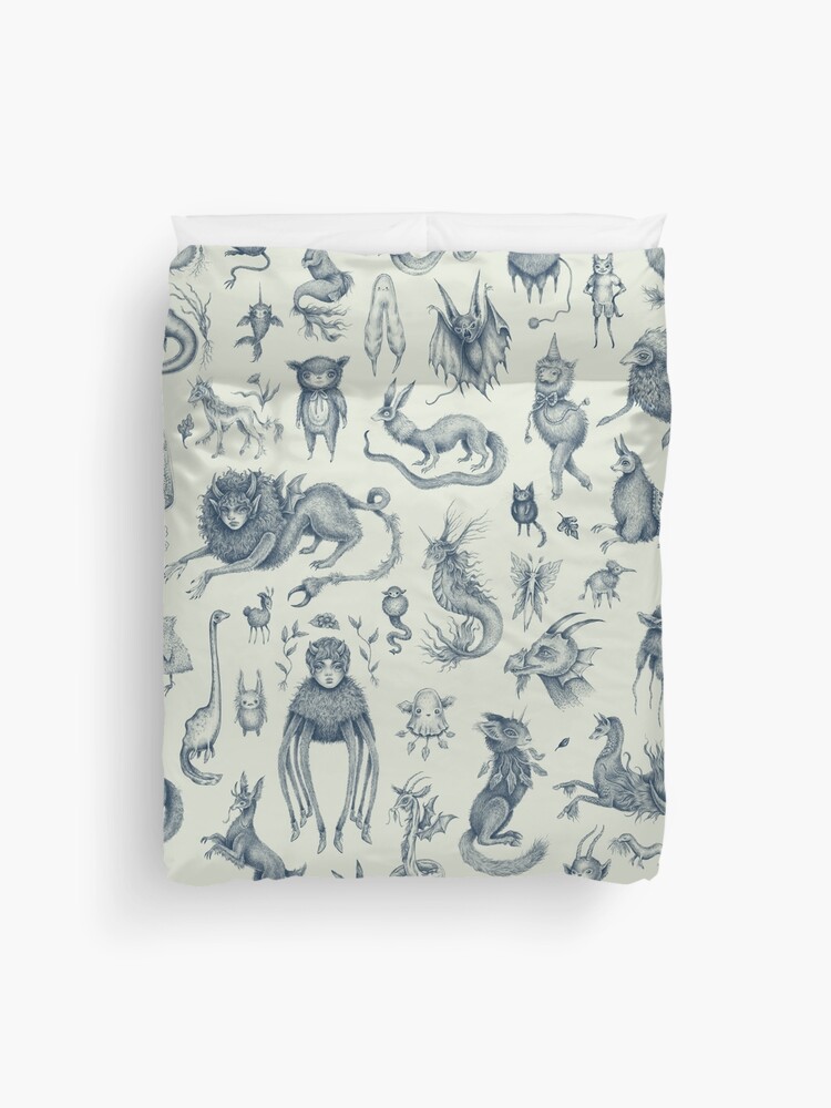 Thumbnail 1 of 2, Duvet Cover, Beings and Creatures  designed and sold by Brett Manning.
