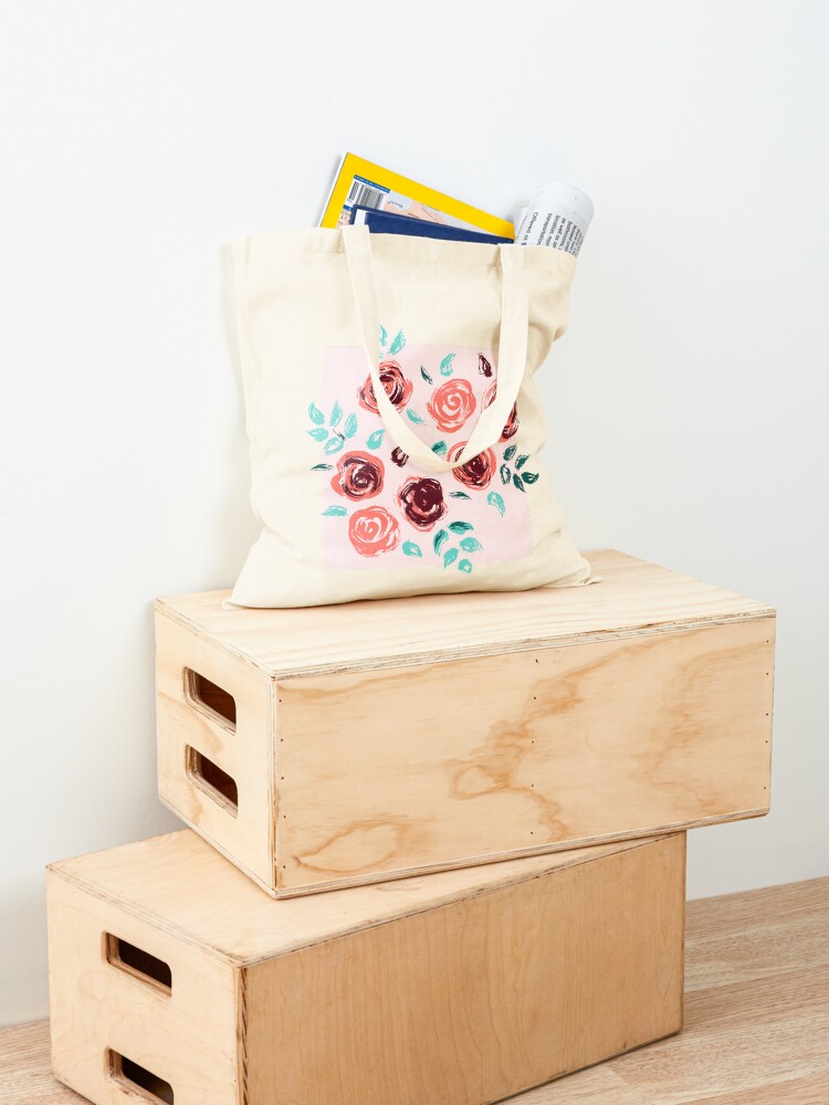 Alternate view of Brushstroke Roses Tote Bag