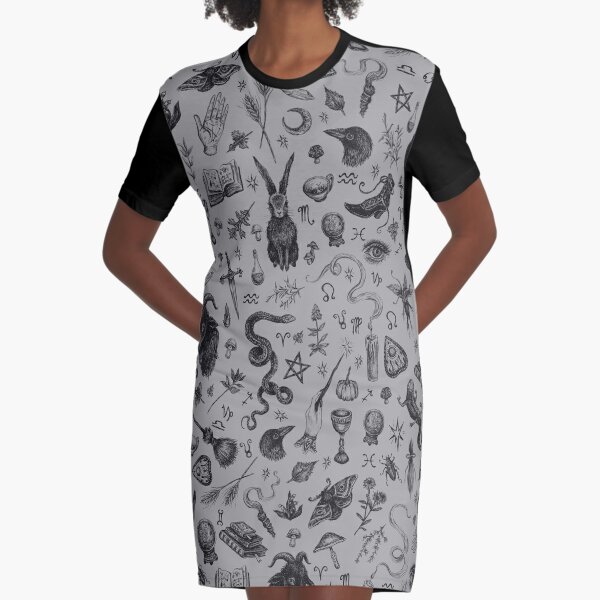Salem Witch Graphic T-Shirt Dress