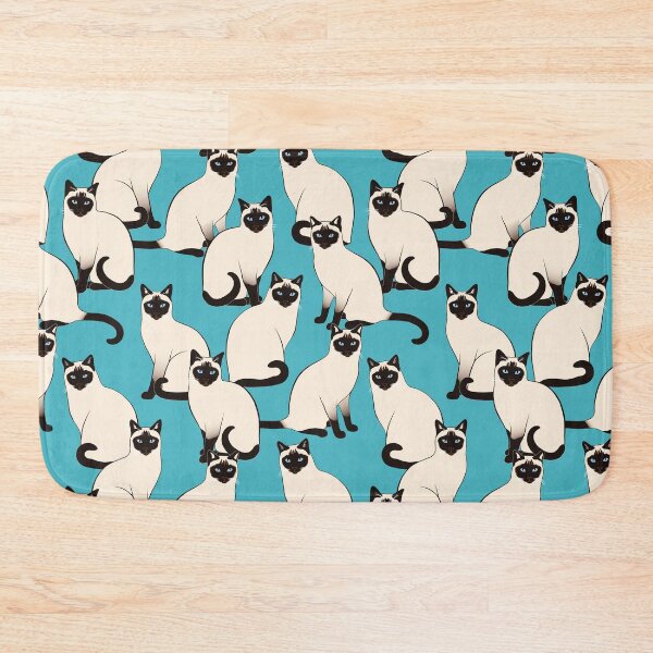 Item preview, Siamese Cats dense on turquoise designed and sold by nadyanadya.