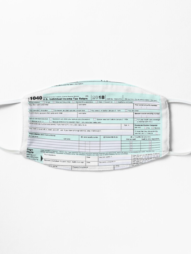 Alternate view of Form 1040 Tax Person Mask Mask