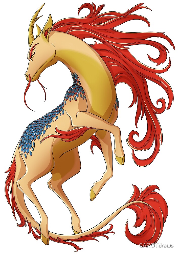 Kirin Mythology By CAROTdraws Redbubble   Flat,1000x1000,075,f.u2 