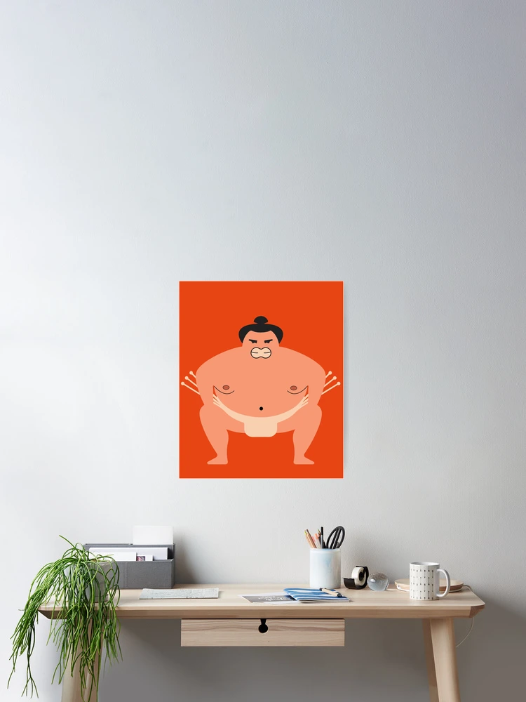 Imagen 2 de 3, Póster con la obra Sumo wrestler japan, diseñada y vendida por RisingTE.