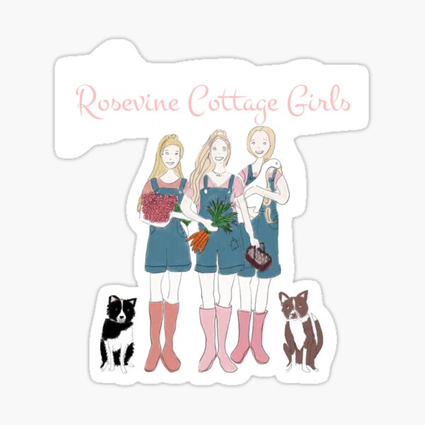 Rosevine Cottage Girls and Border Collies Sticker