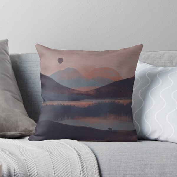 Adrift in the Mountains... Throw Pillow