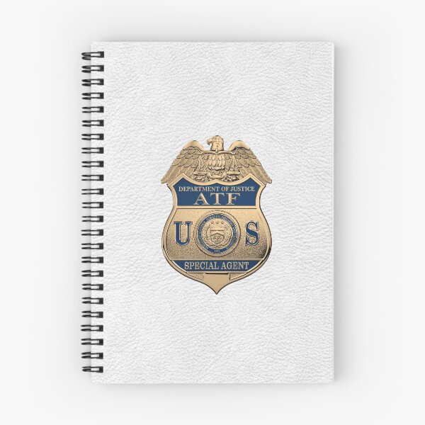 Artikelvorschau, Das Bureau of Alcohol, Tobacco, Firearms and Explosives – ATF Special Agent Badge über weißem Leder entworfen und verkauft von Serge Averbukh Art Studio.