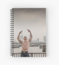 Dramatic Sky with Hot Model on the Thames in London Mark in colour Spiral Notebook