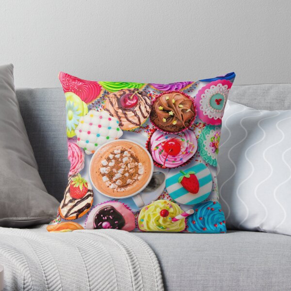 Cupcakes and Cocoa Throw Pillow