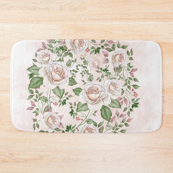 Item preview, Blush pink watercolor roses with sage green foliage designed and sold by ankka.