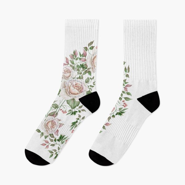 Item preview, Blush pink watercolor roses with sage green foliage designed and sold by ankka.