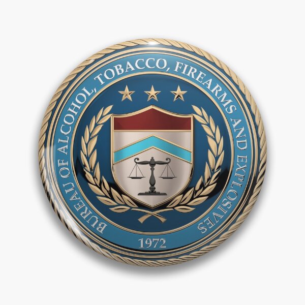 Item preview, The Bureau of Alcohol, Tobacco, Firearms and Explosives - ATF Seal over White Leather designed and sold by Serge Averbukh Art Studio.