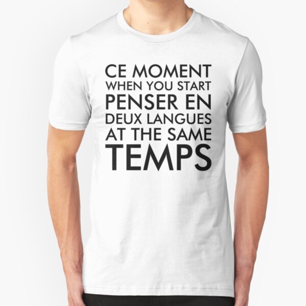 Thinking in French and English Slim Fit T-Shirt