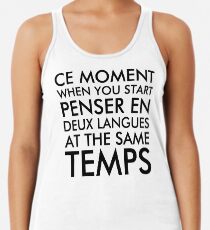 Denken in Französisch und Englisch Racerback Tank Top