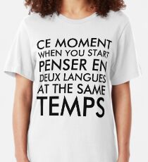 Camiseta ajustada Pensando en francés e inglés