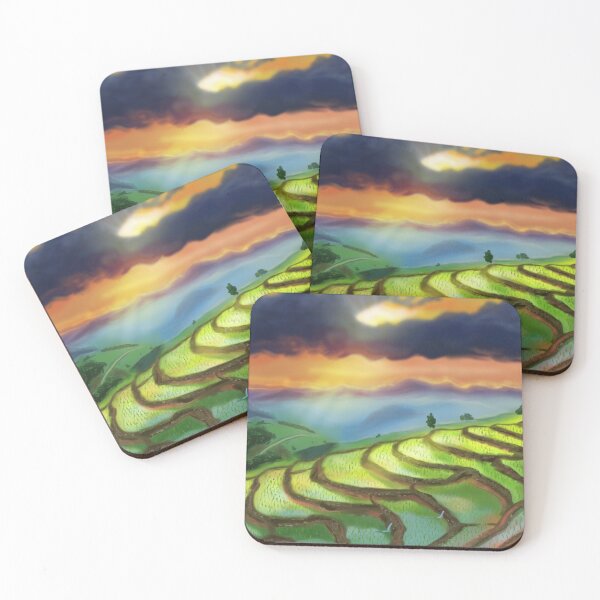 Item preview, Rice fields Digital art designed and sold by Valérie Catanzaro ART.