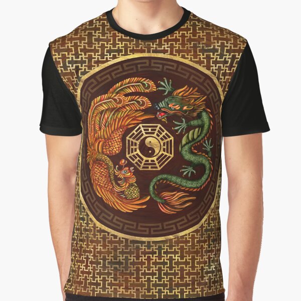 Aperçu de l'œuvre Phoenix et Dragon avec bagua # 1 créée et vendue par k9printart.