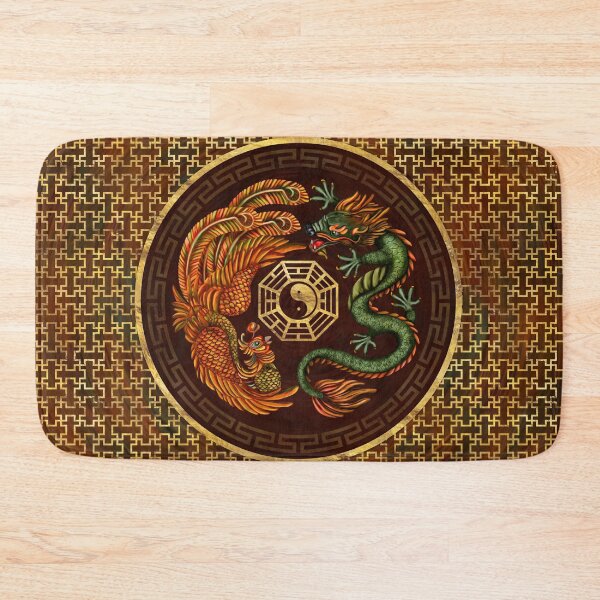Item preview, Phoenix and Dragon with bagua #1 designed and sold by k9printart.