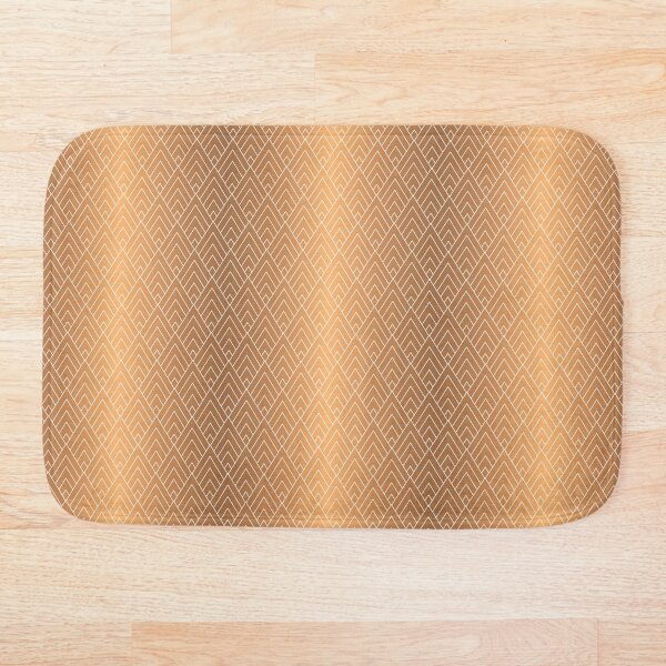 Item preview, Faux Metallic Gold Copper with White Diamond Geometric Pattern Overlay designed and sold by ankka.