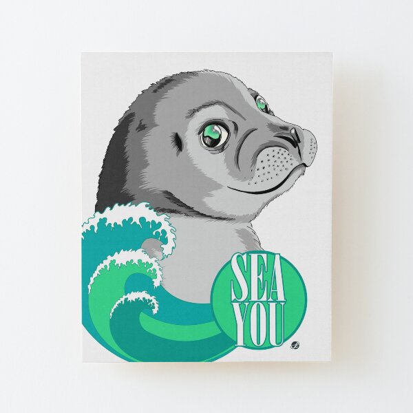 Sea You - Blue Waves Aufgezogener Druck auf Holz