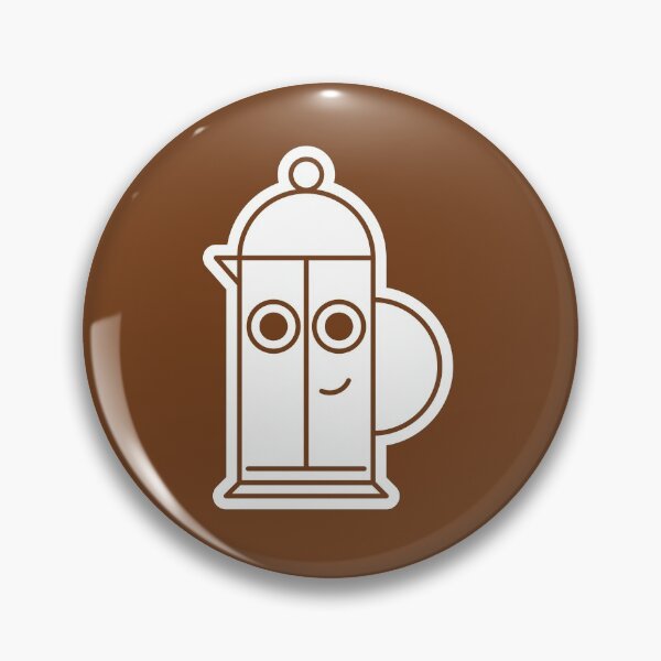 Item preview, French Press Face on Brown Character Icon Cartoon designed and sold by npdstudio.