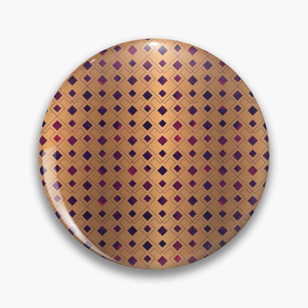 Aperçu de l'œuvre Look métallisé cuivré doré avec motif aquarelle géométrique violet indigo créée et vendue par ankka.