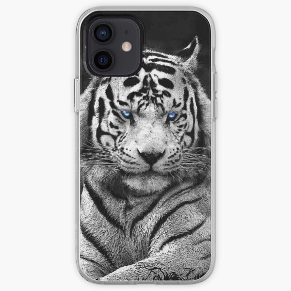 Siberian White tiger blue eyes iPhone Soft Case