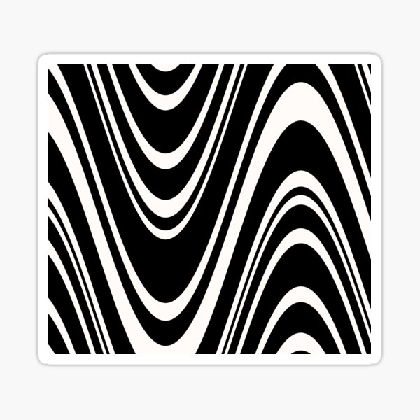 Black and white waves Sticker