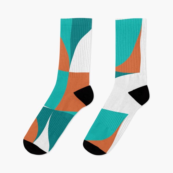 Item preview, Retro Orange Teal White Aqua Turquoise Blue designed and sold by Delinda Graphic Studio.