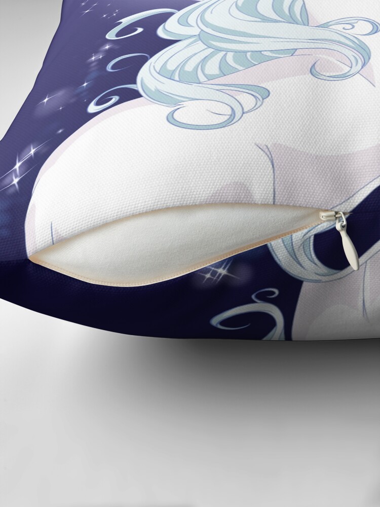 Thumbnail 2 of 4, Pillow, Full moon unicorn designed and sold by LizabelaArt.