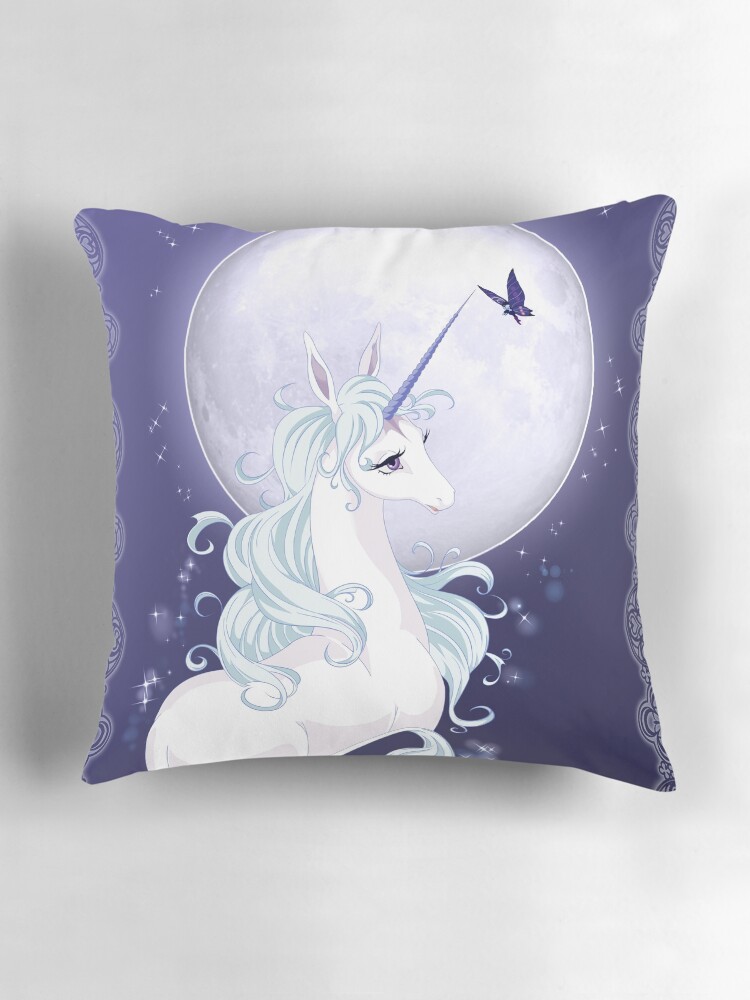 Thumbnail 3 of 4, Pillow, Full moon unicorn designed and sold by LizabelaArt.