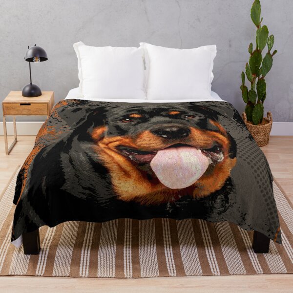 Rottweiler  - Metzgerhund Digital Art Throw Blanket