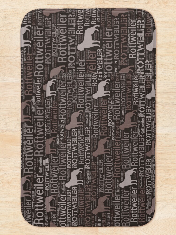 Thumbnail 5 of 6, Bath Mat, Rottweiler - Metzgerhund Pattern designed and sold by k9printart.