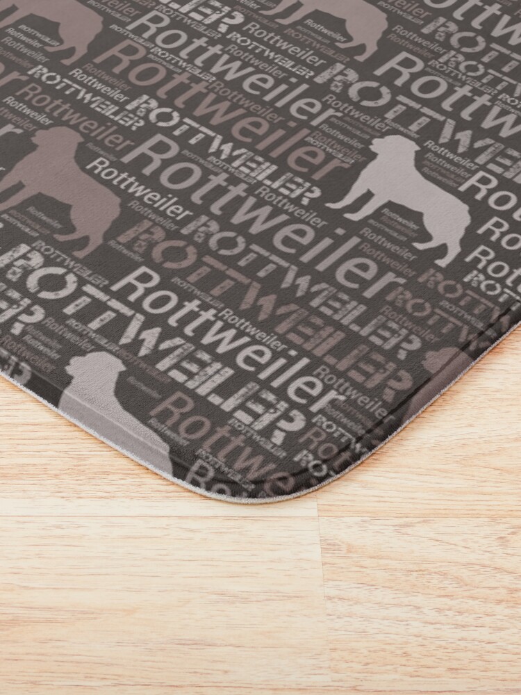 Thumbnail 3 of 6, Bath Mat, Rottweiler - Metzgerhund Pattern designed and sold by k9printart.