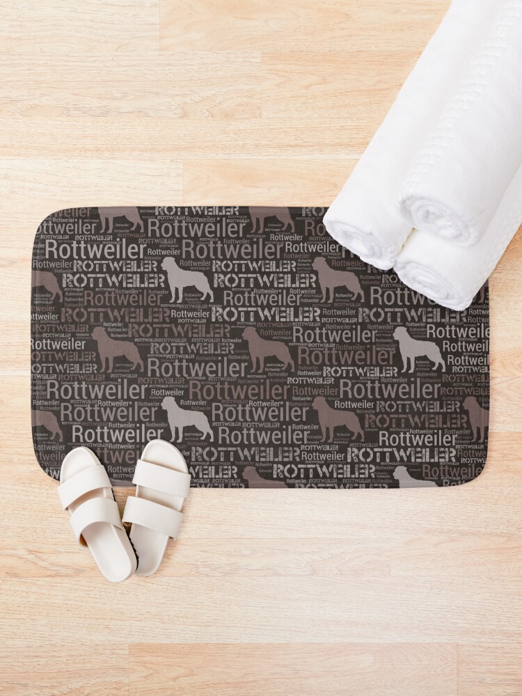 Thumbnail 2 of 6, Bath Mat, Rottweiler - Metzgerhund Pattern designed and sold by k9printart.