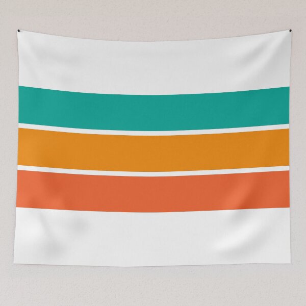 Item preview, Tres rayas clásicas: turquesa y naranja designed and sold by AbstractIdeas.