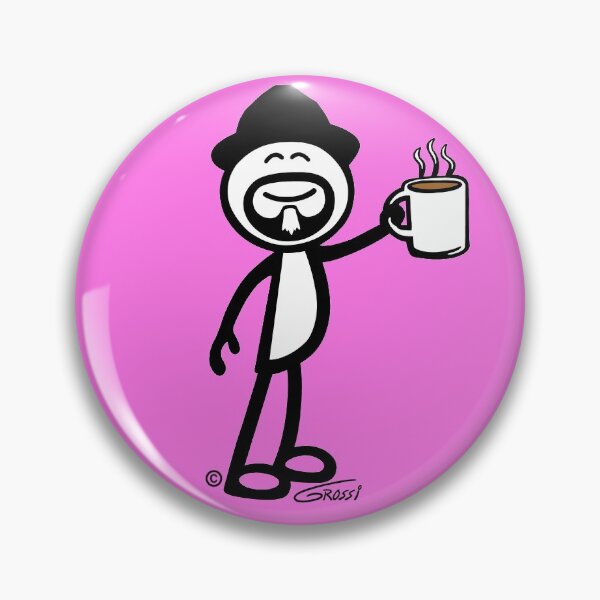 Item preview, GG Coffee Guy Stick Figure Pink Background designed and sold by GDGCreations.