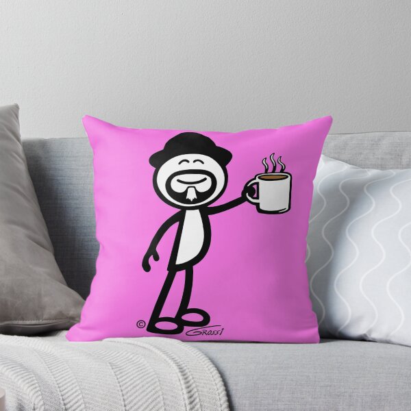 Item preview, GG Coffee Guy Stick Figure Pink Background designed and sold by GDGCreations.