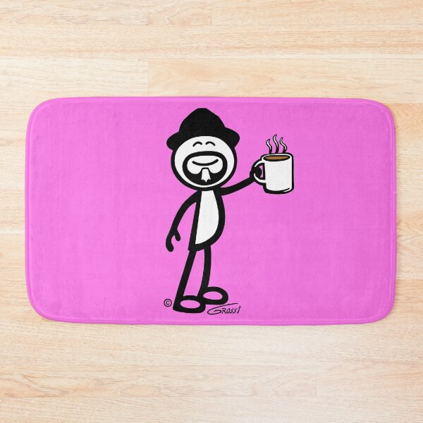 Item preview, GG Coffee Guy Stick Figure Pink Background designed and sold by GDGCreations.
