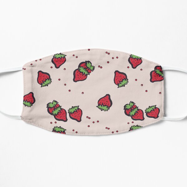 Download Cute Strawberry Pattern Mask By Neonspacejunk Redbubble PSD Mockup Templates