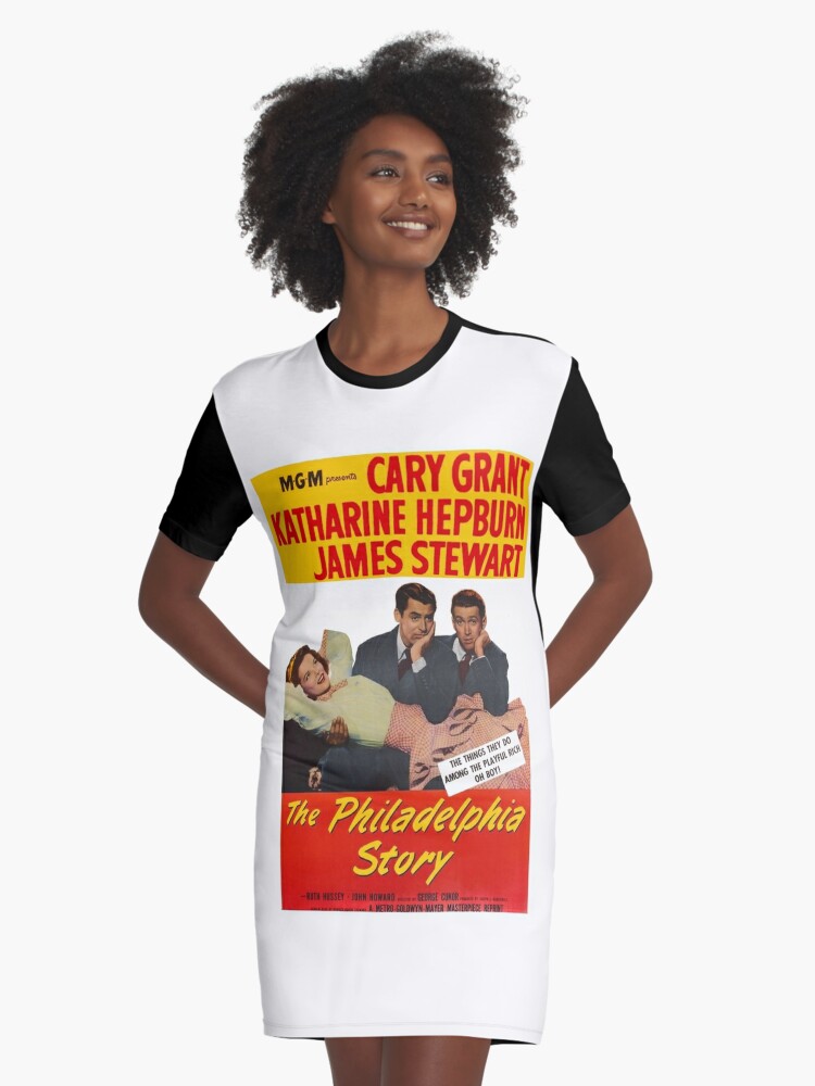 The Philadelphia Story - Katherine Hepburn, James Stewart - classic  Hollywood vintage film | Graphic T-Shirt Dress