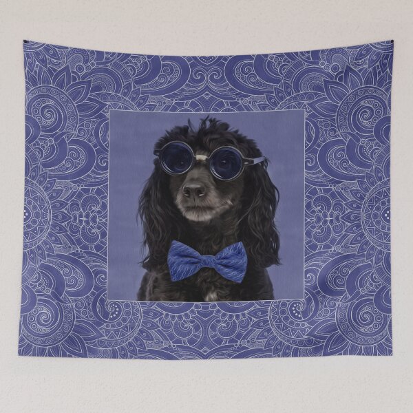 Item preview, Poodle Dog with glasses and bowtie designed and sold by k9printart.
