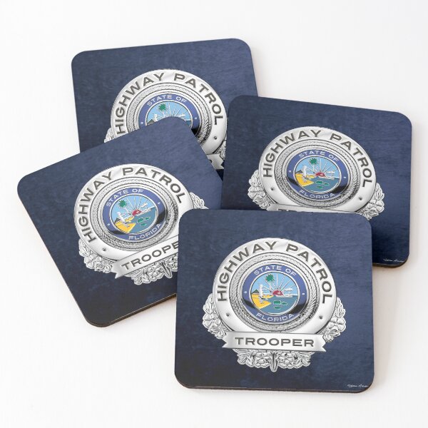 Item preview, Florida Highway Patrol - FHP Trooper Badge Badge over Blue Velvet designed and sold by Serge Averbukh Art Studio.