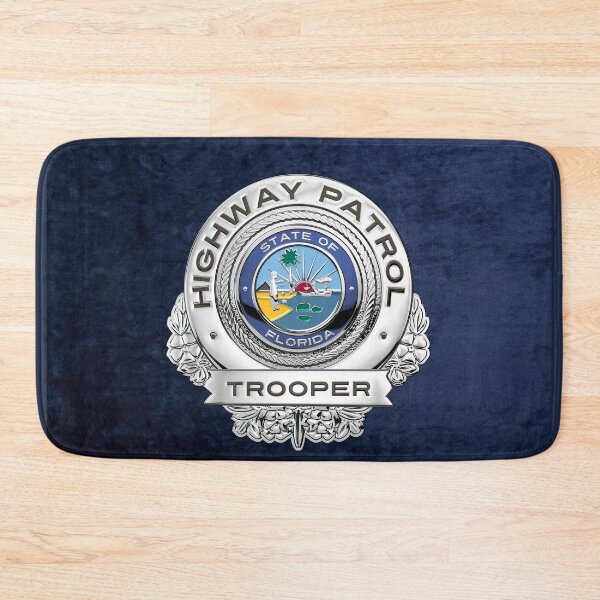 Artikelvorschau, Florida Highway Patrol - FHP Trooper Abzeichen Abzeichen über blauem Samt entworfen und verkauft von Serge Averbukh Art Studio.