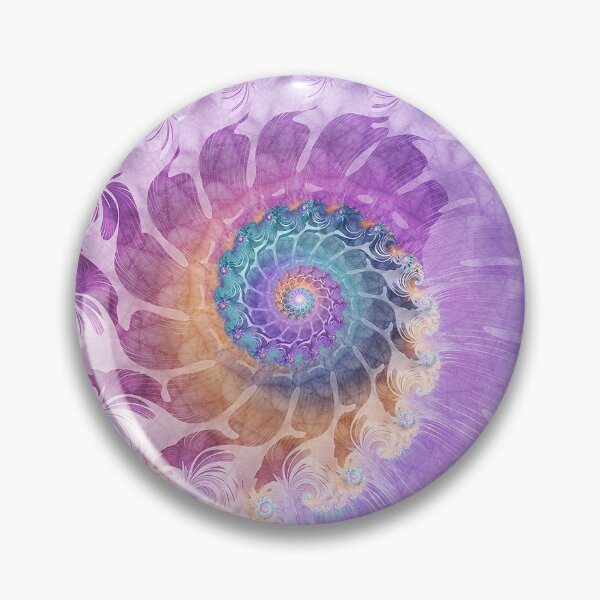 Item preview, Painted Fractal Spiral in Turquoise, Purple and Orange designed and sold by Kelly Dietrich Mandala & Fractal Art.
