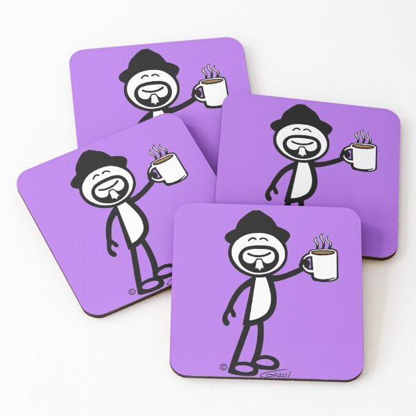 Item preview, GG Coffee Guy Stick Figure Light Purple Background designed and sold by GDGCreations.