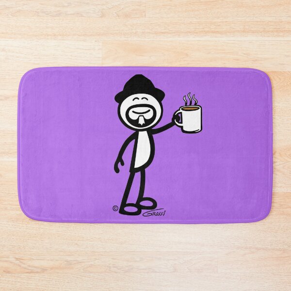 Item preview, GG Coffee Guy Stick Figure Light Purple Background designed and sold by GDGCreations.