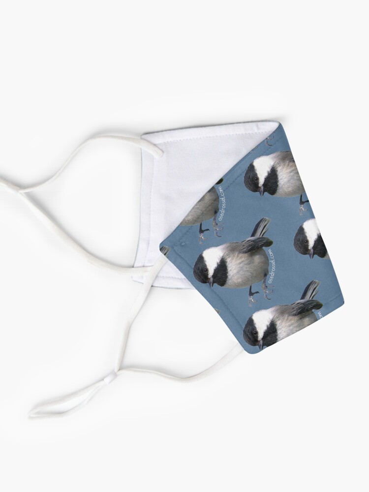 Alternate view of Chickadeedeedee mask blue Mask