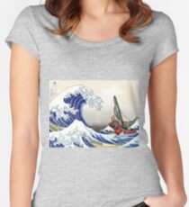 Camiseta entallada de cuello ancho Legend of Zelda Great Wave Windwaker