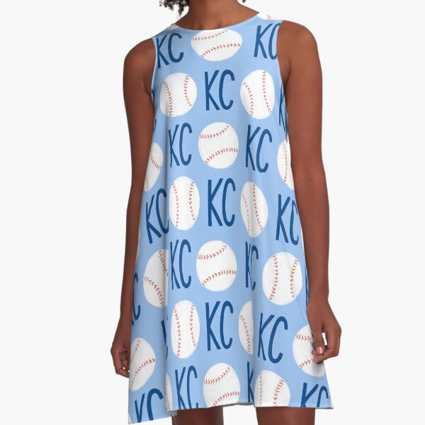Kansas City Baseball Print A-Line Dress