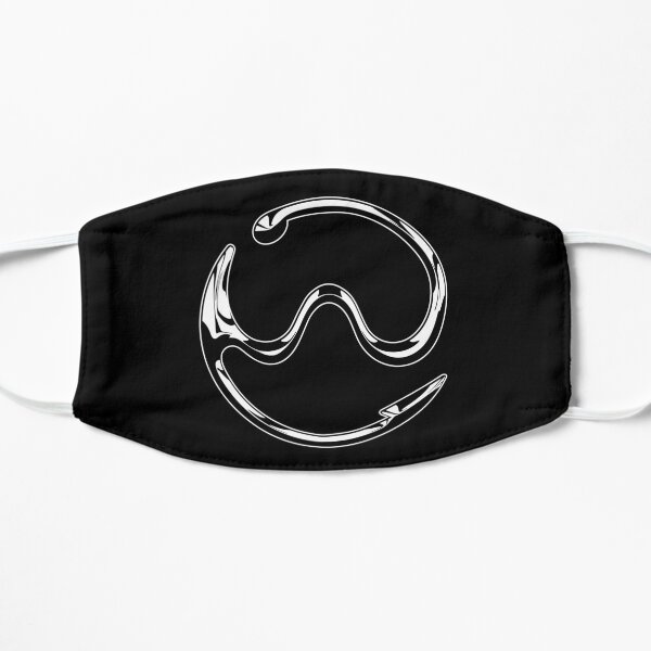 Gaga Chromatica logo (White Chrome on Black) Flat Mask